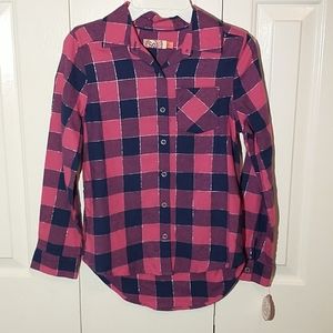 Girls New SO buffalo plaid long sleeve